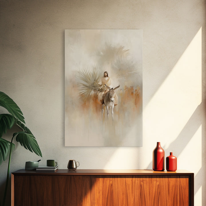 Palm Road Grace – Framed Canvas Print – Christian Wall Art – Jesus Painting – Christian Art Canvas – Christmas Art – Christian Decor