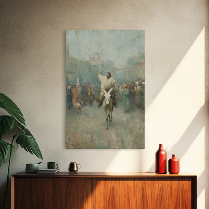 City Gate Joy – Framed Canvas Print – Christian Art Work – Jesus Painting – Christian Wall Art – Christmas Art – Christian Home Decor