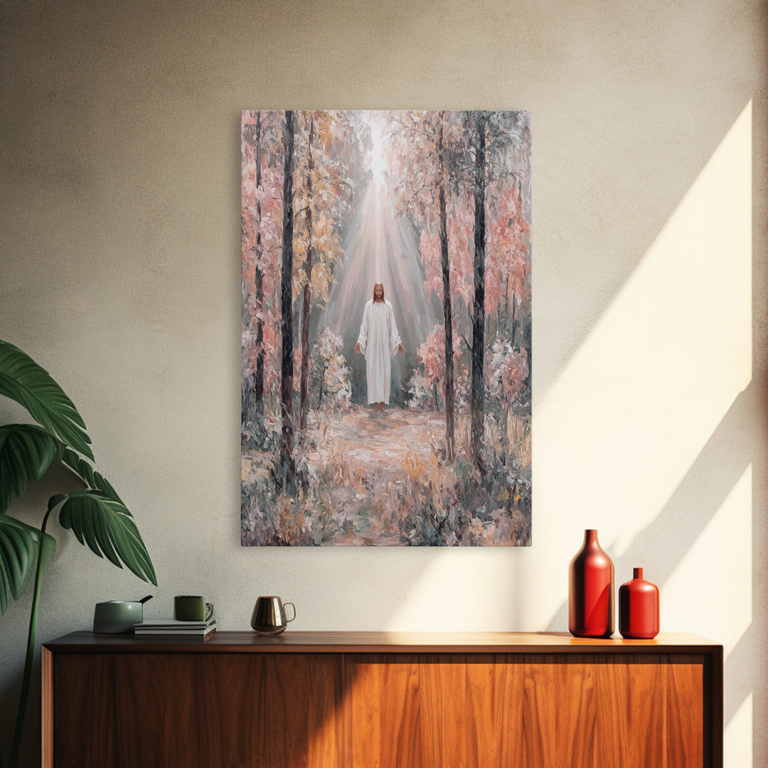 Heavenward Embrace | Framed Canvas Print | Jesus Painting | Christian Wall Art | Christian Art Canvas | Vintage Christian Art
