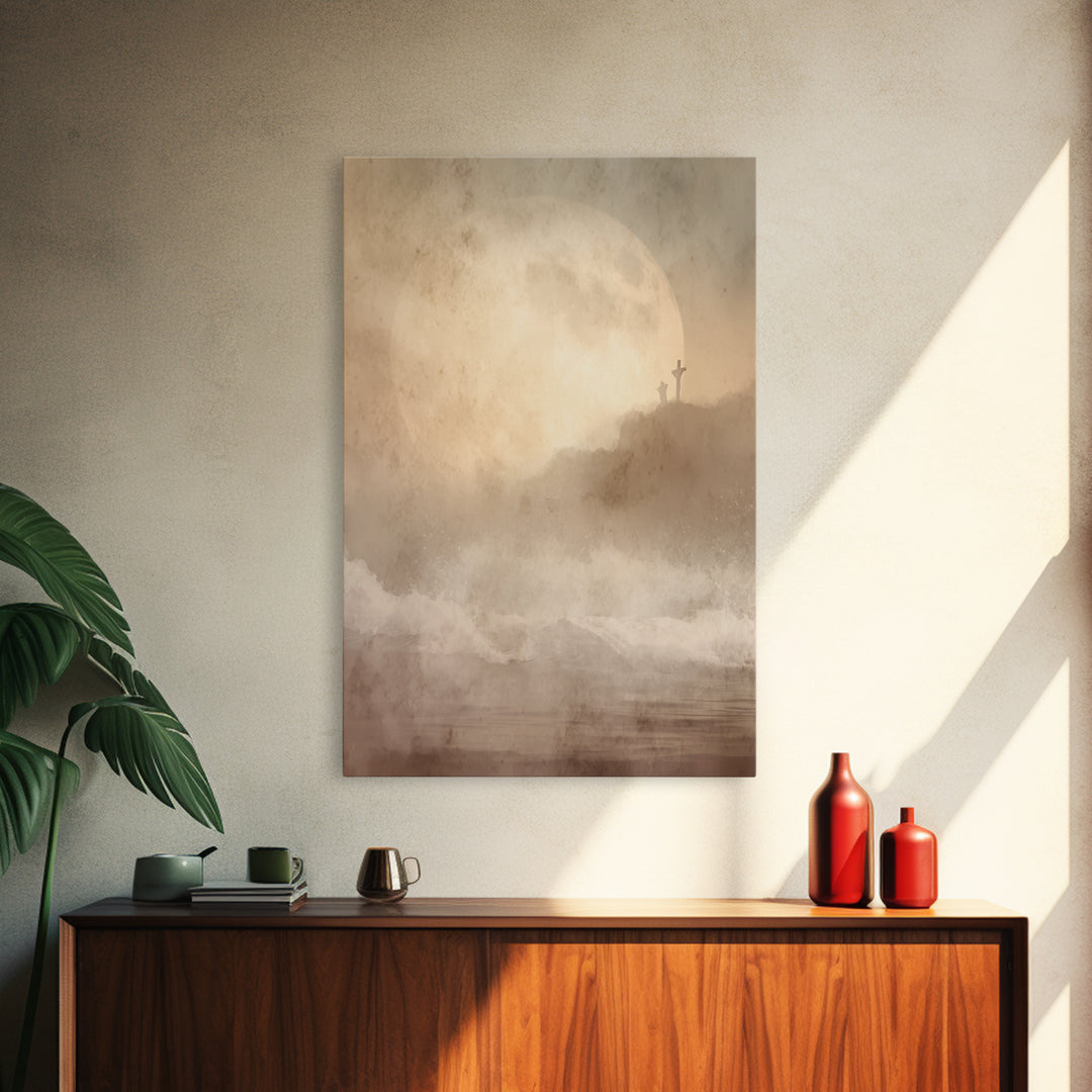Silent Holy Passage – Framed Canvas Print – Christian Art Canvas – Christian Wall Art – Moody Christian Art – Jesus Painting