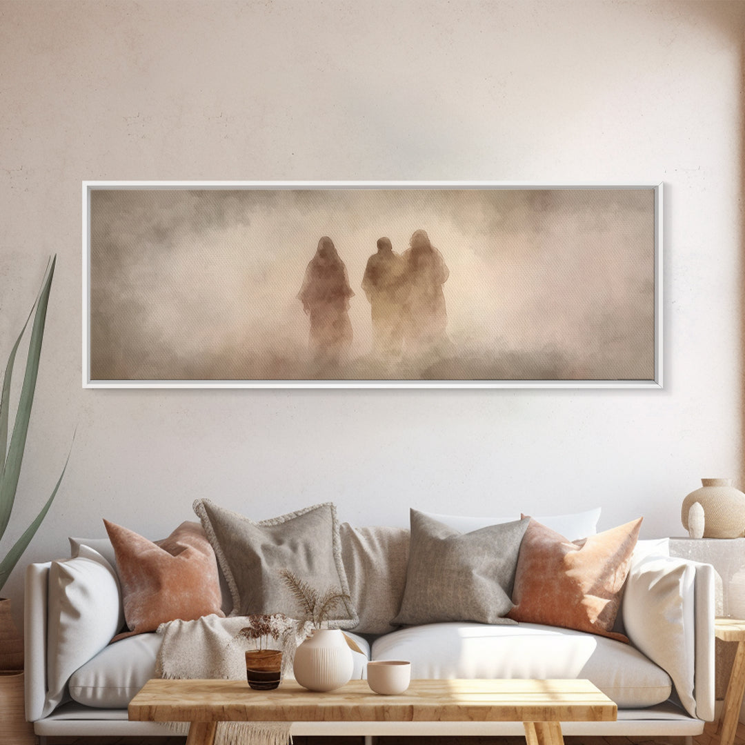Pilgrims Of Light – Framed Canvas Print – Panoramic Art – Christian Wall Art – Jesus Painting – Christian Art Canvas – Christian Decor