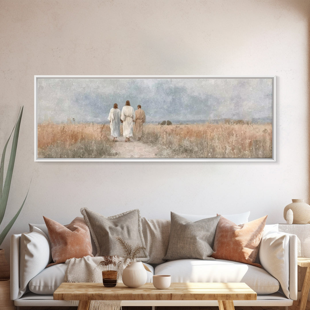 Fields Of Grace | Framed Canvas Print | Panoramic Frame | Christian Wall Art | Christian Art Canvas | Jesus Painting | Christian Decor