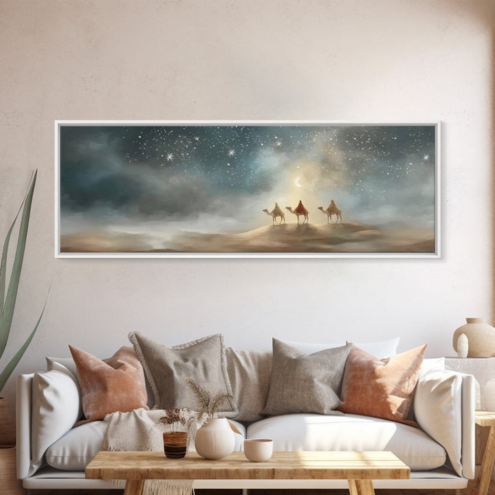 Guided By Heaven | Framed Canvas Print | Panoramic Wall Art | Christian Art Canvas | Christmas Wall Art | Christian Christmas Art | Christi