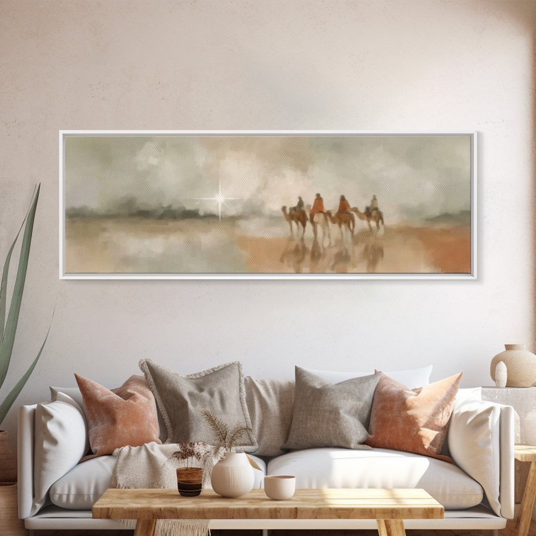 Starpath Journey | Framed Canvas Print | Panoramic Art | Christian Wall Art | Christmas Canvas Wall Art | Christian Art Canvas | Christian