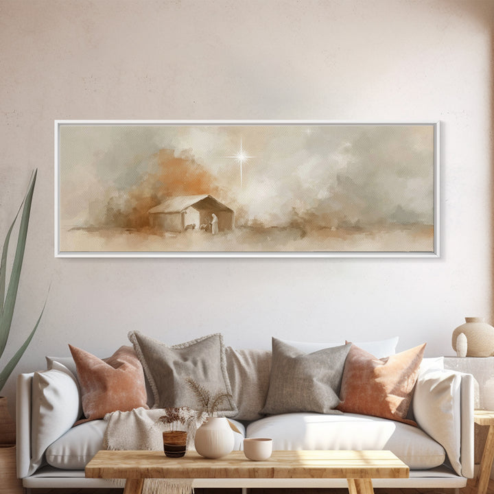 Bethlehem Dawn | Framed Canvas Print | Panoramic Painting | Christian Art | Christmas Wall Art | Christian Art Print | Christian Christmas