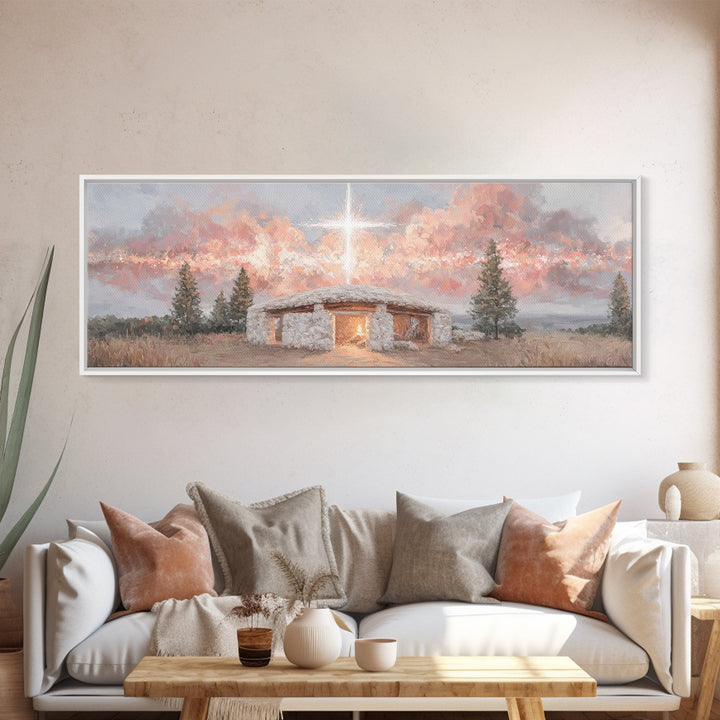Radiant Promise – Framed Canvas Print – Panoramic Painting – Christian Art – Modern Christian Art – Christmas Art Framed – Jesus Painting