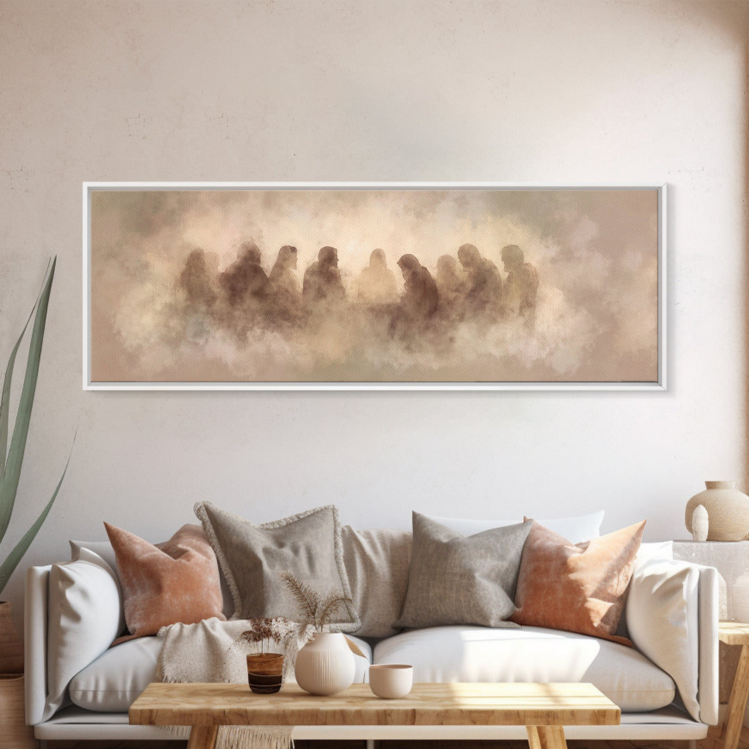 Clouds Of Fellowship – Framed Canvas Print – Christian Wall Art – Jesus Painting – Christian Art Canvas – Panoramic Art – Christian Christm