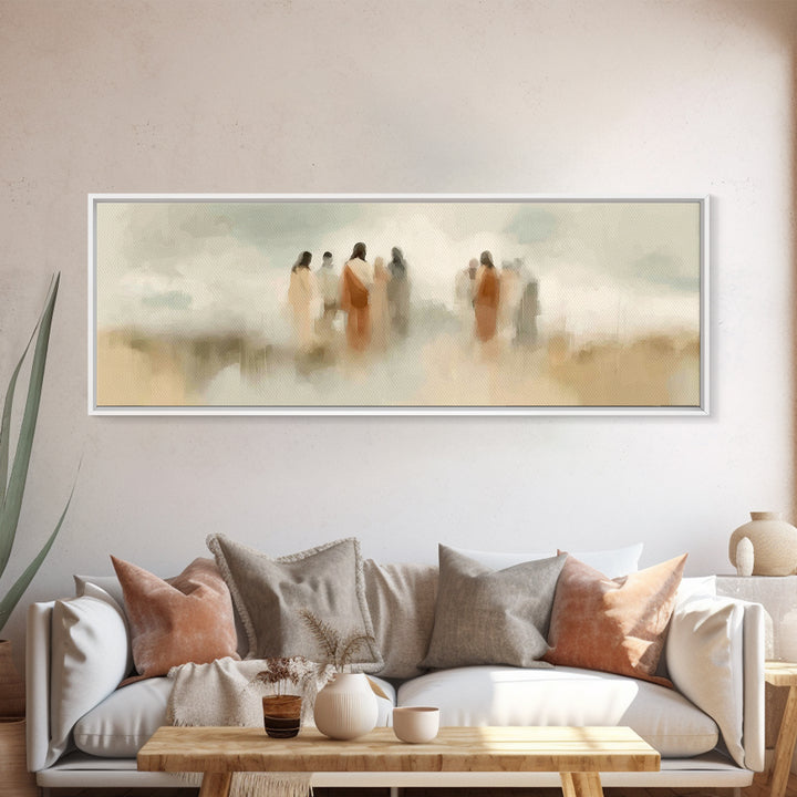 Path Of Discipleship | Framed Canvas Print | Jesus Painting | Christian Wall Art | Christian Art Canvas | Panoramic Painting | Christian Ch