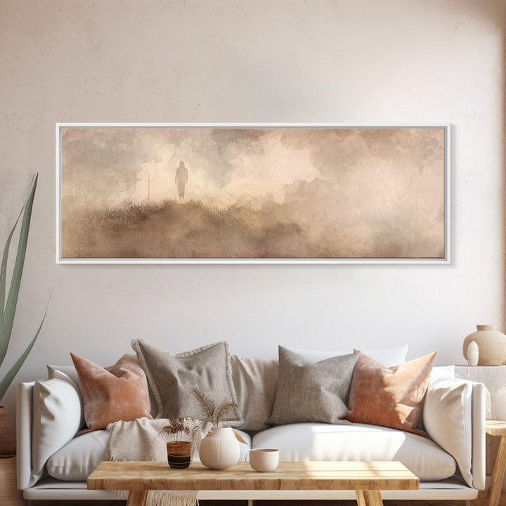 Journey Of Grace | Framed Canvas Print | Christian Art Canvas | Christian Wall Art | Jesus Painting | Panoramic Frame | Christian Gift Idea