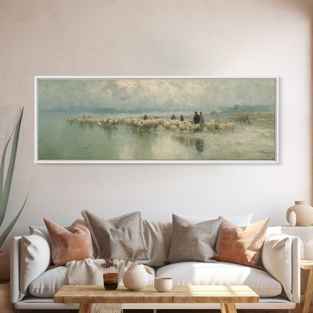 Desert Caravan Grace – Framed Canvas Print – Christian Wall Art – Panoramic Print – Christian Art Canvas – Christian Christmas Art – Jesus