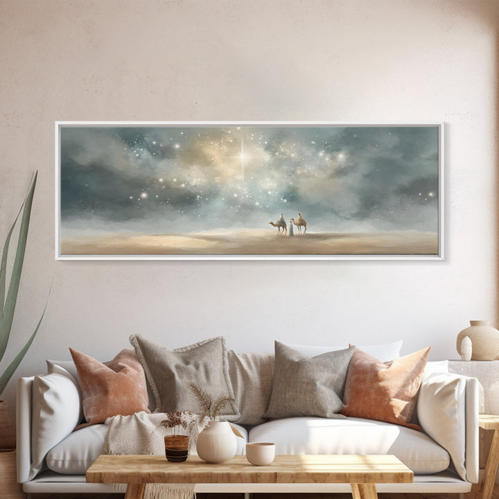 Heaven’s Bright Signal – Framed Canvas Print – Panoramic Art – Christian Wall Art – Christian Art Canvas – Jesus Christmas Art – Christian
