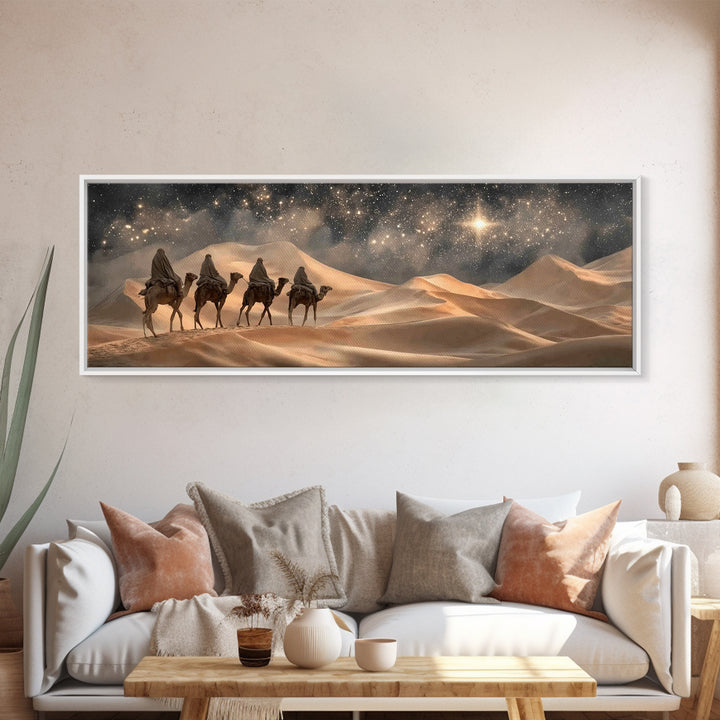 Silent Bethlehem Plains – Framed Canvas Print – Christian Wall Art – Panoramic Frame – Christian Art Canvas – Vintage Christian Art – Chris