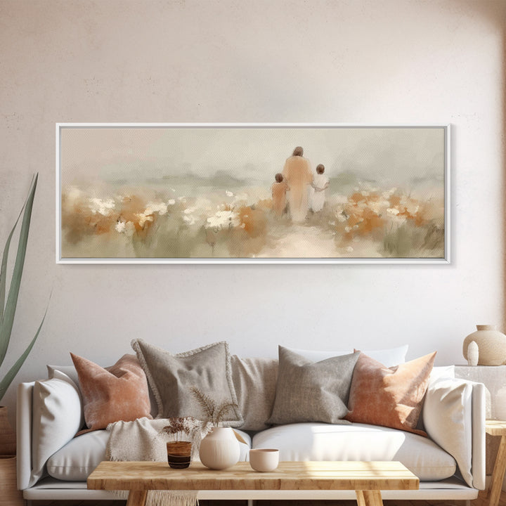 Fields of Mercy, Framed Canvas Print, Extra Wide Art, Christian Art, Jesus Painting Canvas, Christian Christmas Decor, Modern Christian Art