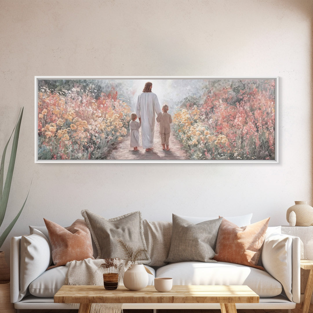 Path of Gentle Light – Framed Canvas Print – Panoramic Print – Christian Wall Art – Jesus Art Print – Christian Christmas Art – Christian D
