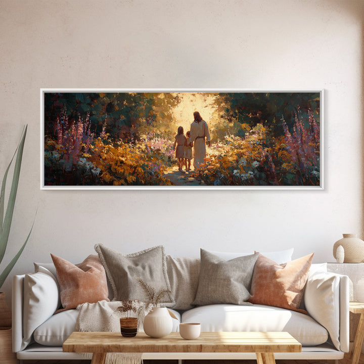 Everlasting Warmth – Framed Canvas Print – Panoramic Art – Christian Wall Art – Jesus Canvas Art – Christian Christmas Decor – Christian Ar