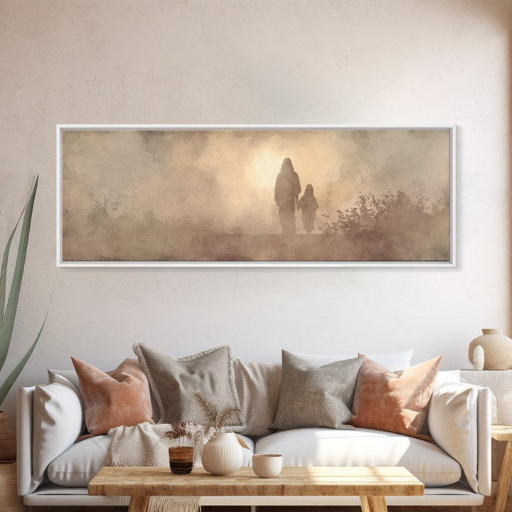 Guiding Light Peace, Framed Canvas Print, Panoramic Print, Christian Art Canvas, Jesus Painting, Christian Christmas Decor, Modern Christia