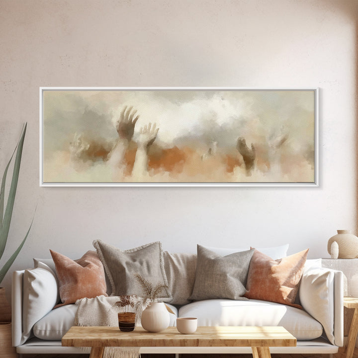 Rising Praise, Framed Canvas Print, Panoramic Art, Christian Wall Art, Christian Art Canvas, Christian Gift Ideas, Subtle Christian Art