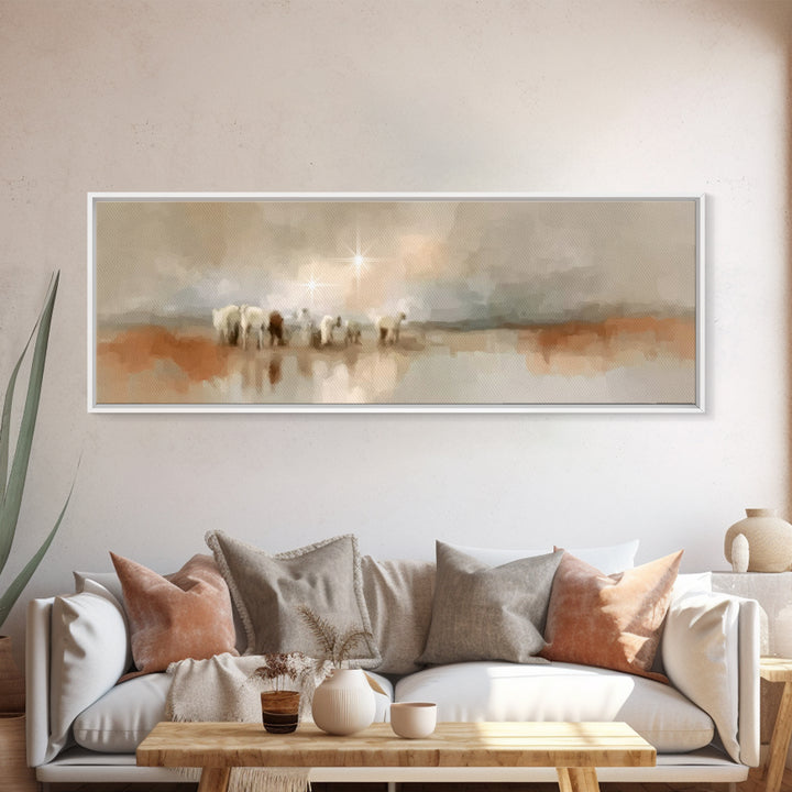Journey Of Faith – Framed Canvas Print – Panoramic Painting – Christian Art Canvas – Christmas Wall Art – Christian Decor – Christian Gift