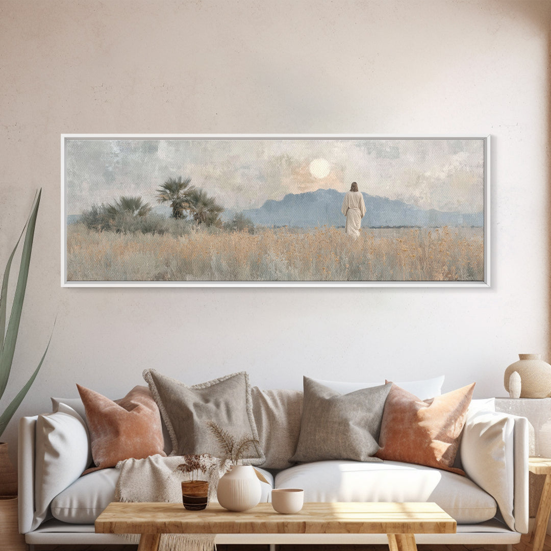 Path Of Peace | Framed Canvas Print | Panoramic Art | Christian Wall Art | Christian Art Canvas | Christian Art | Subtle Christian Art