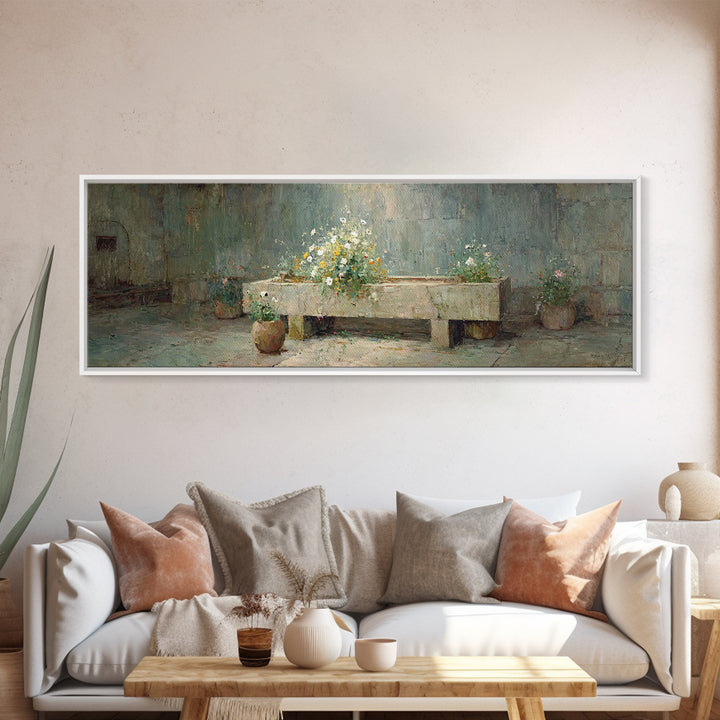 Garden Of Hope - Framed Canvas Print - Christian Art Prints - Panoramic Frame - Christian Decor - Christmas Art
