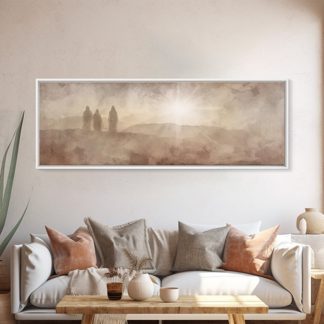 Desert Disciples – Framed Canvas Print – Panoramic Wall Art – Christian Art – Christian Art Canvas – Christian Painting – Unique Christian