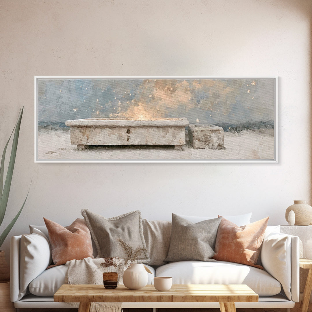 Blessings Of The Shore – Framed Canvas Print – Jesus Painting – Panoramic Art – Christian Wall Art – Christian Art Canvas
