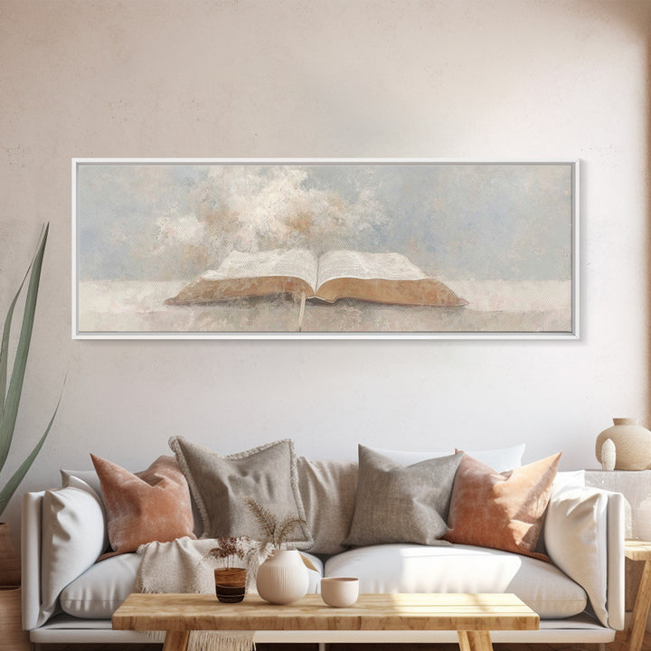 Scripture Light | Framed Canvas Print | Panoramic Wall Art | Christian Art Canvas | Christian Art | Christian Painting | Minimalist Christi