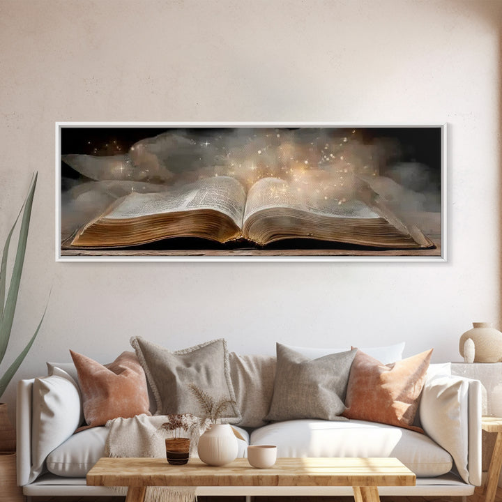 Light Of Wisdom, Framed Canvas Print, Christian Wall Art, Christian Art Canvas, Panoramic Art, Christian Painting, Christmas Art