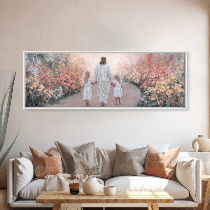 Pathway Of Hope, Framed Canvas Print, Panoramic Painting, Christian Art Canvas, Jesus Painting, Christian Art
