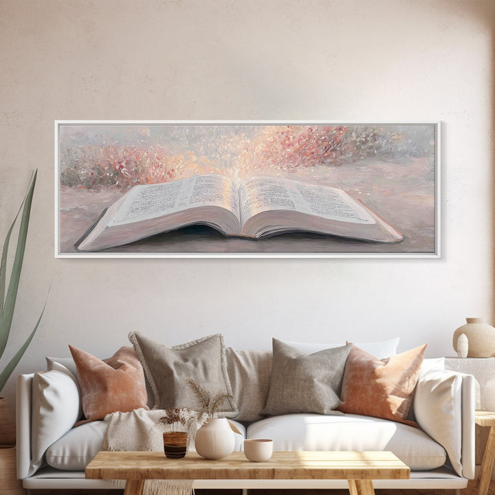 Blossoms Of Faith – Framed Canvas Print – Christian Wall Art – Christian Art Canvas – Panoramic Wall Art – Christian Painting – Christmas A