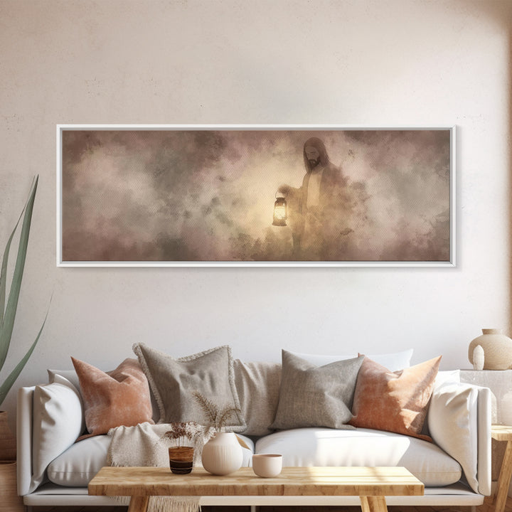 Guiding Night Hope | Framed Canvas Print | Panoramic Wall Art | Christian Art Canvas | Jesus Painting | Christian Decor | Christmas Art | C