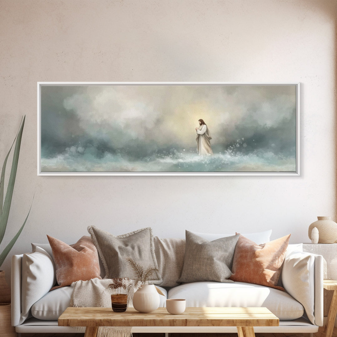Heaven’s Horizon | Framed Canvas Print | Panoramic Art | Christian Art Canvas | Christian Wall Art | Jesus Painting | Christian Christmas A