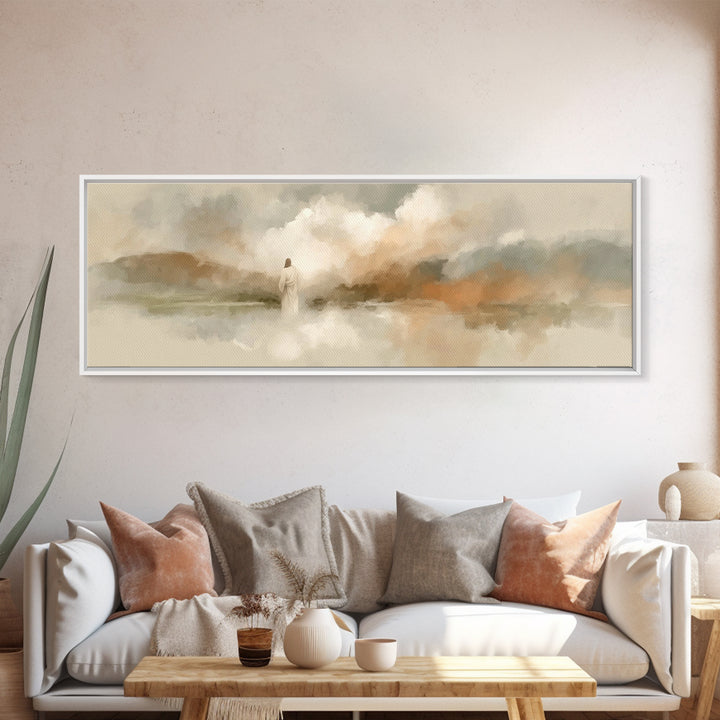 Light Of Peace | Framed Canvas Print | Panoramic Wall Art | Christian Art Canvas | Jesus Painting | Christian Christmas Art | Christian Dec