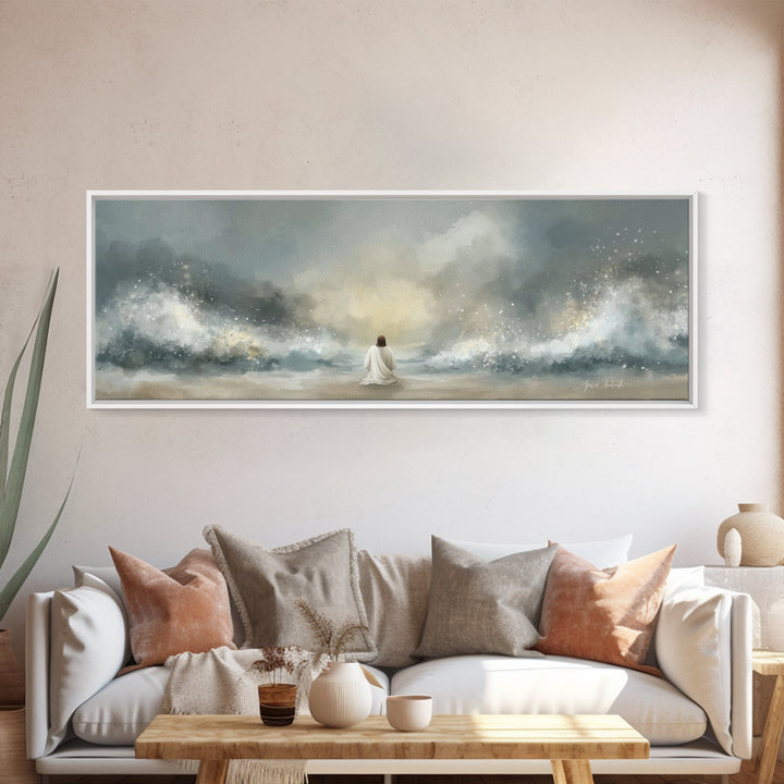 Dawn Of Glory | Framed Canvas Print | Panoramic Art | Christian Wall Art | Jesus Painting | Christian Art Print | Christian Christmas Art