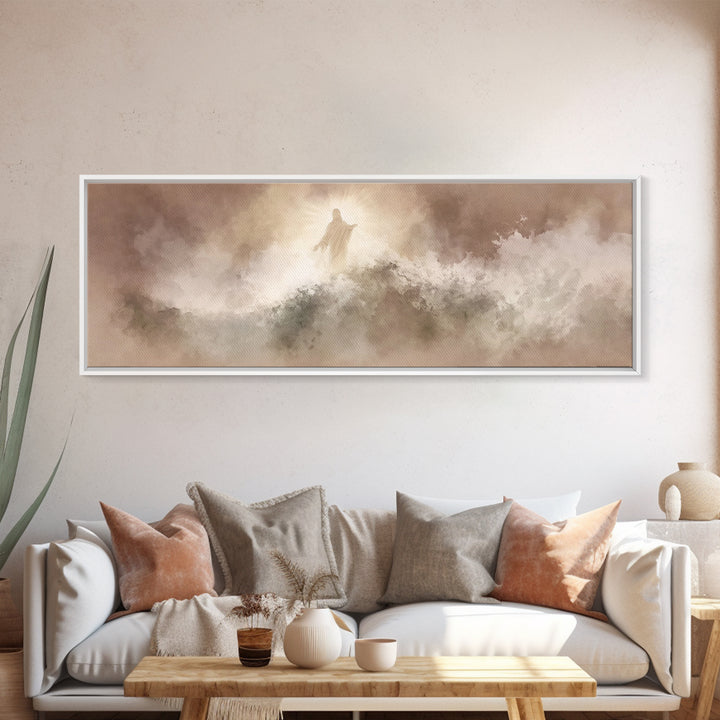 Radiant Horizon – Framed Canvas Print – Panoramic Wall Art – Christian Art – Jesus Painting – Modern Christian Art – Christian Decor