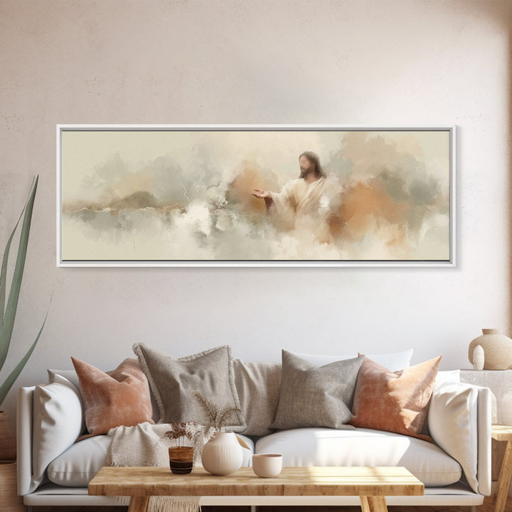 Sacred Invitation – Framed Canvas Print – Panoramic Print – Christian Art – Jesus Painting – Christian Wall Art – Unique Christian Art