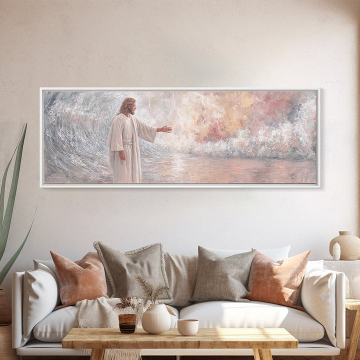 Light Of Hope – Framed Canvas Print – Panoramic Painting – Christian Art Canvas – Christian Wall Art – Jesus Painting – Subtle Christian Ar