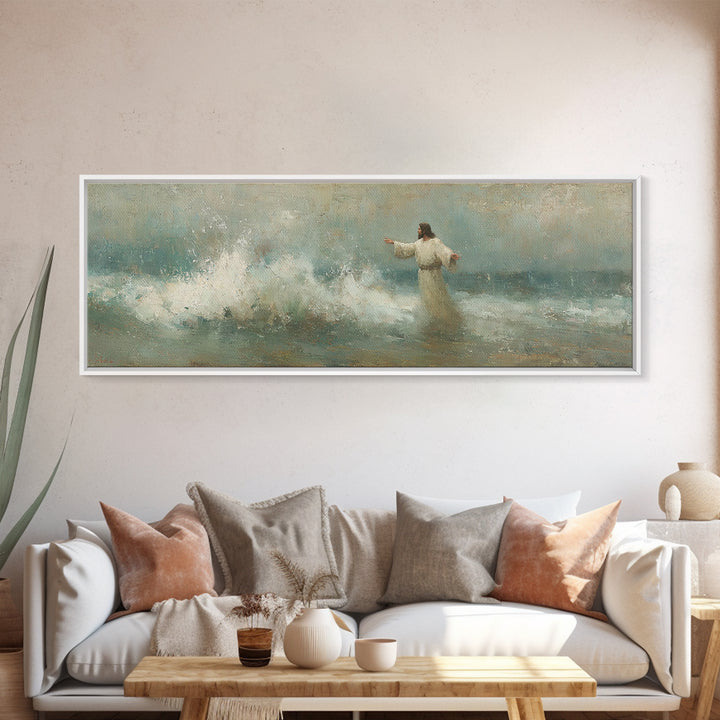 Holy Wonder, Framed Canvas Print, Panoramic Frame, Christian Wall Art, Jesus Painting, Christian Art Print, Christian Christmas Art