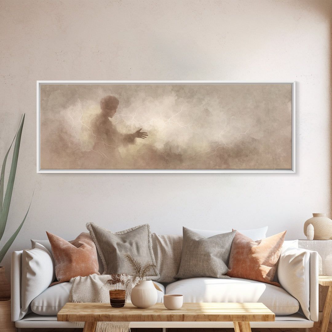 Glory In Motion | Framed Canvas Print | Panoramic Art | Christian Wall Art | Jesus Painting | Christian Christmas Art | Christian Decor