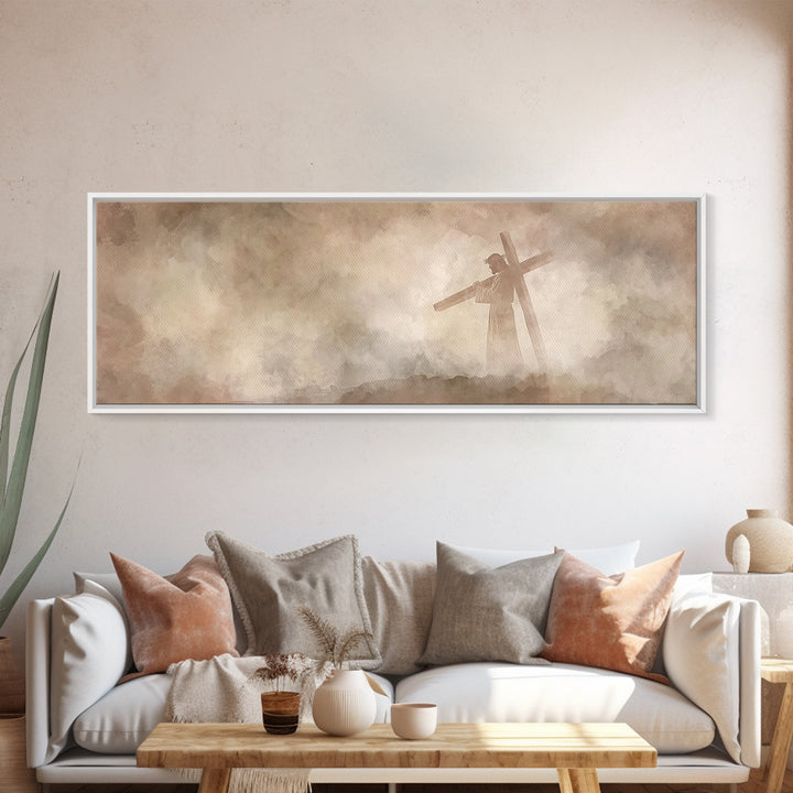 Path Of Mercy – Framed Canvas Print – Panoramic Print – Christian Art – Jesus Painting – Modern Christian Art – Christian Wall Art