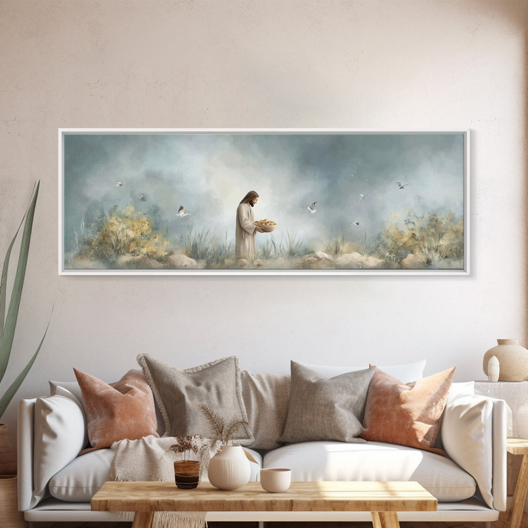 Gift Of Abundance – Framed Canvas Print – Christian Art Canvas – Panoramic Frame – Christian Wall Art – Jesus Painting – Christian Art
