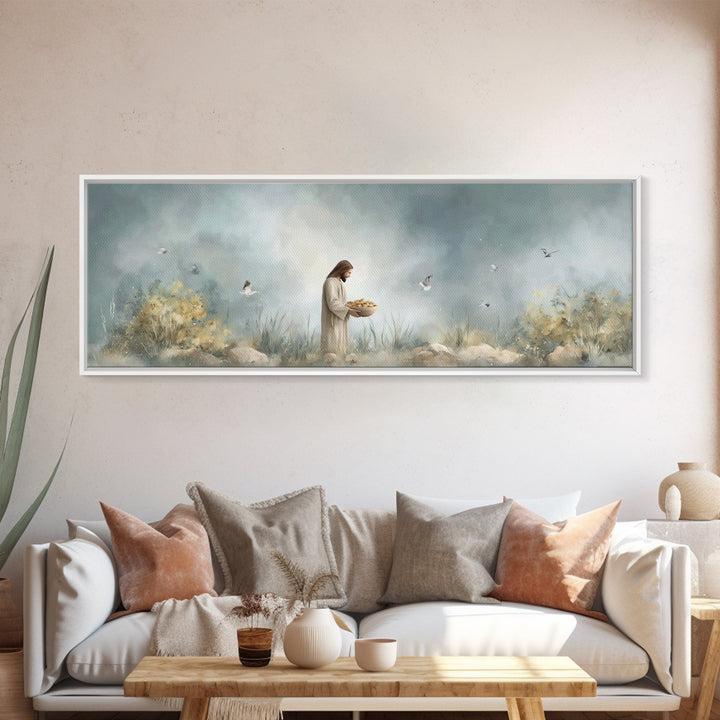 Gift Of Abundance – Framed Canvas Print – Christian Art Canvas – Panoramic Frame – Christian Wall Art – Jesus Painting – Christian Art