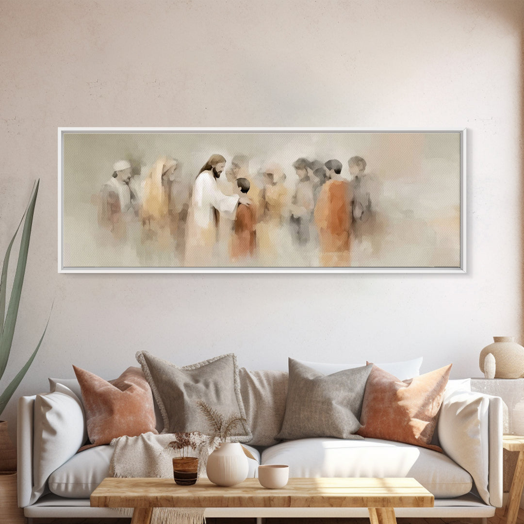 Compassionate Guide | Framed Canvas Print | Christian Wall Art | Christian Art Canvas | Panoramic Print | Jesus Painting | Christian Decor