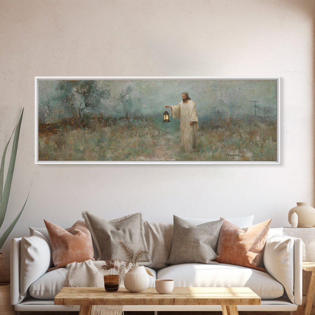 Dawn Of Peace – Framed Canvas Print – Christian Art – Jesus Painting – Panoramic Art – Christian Canvas – Vintage Christian Art