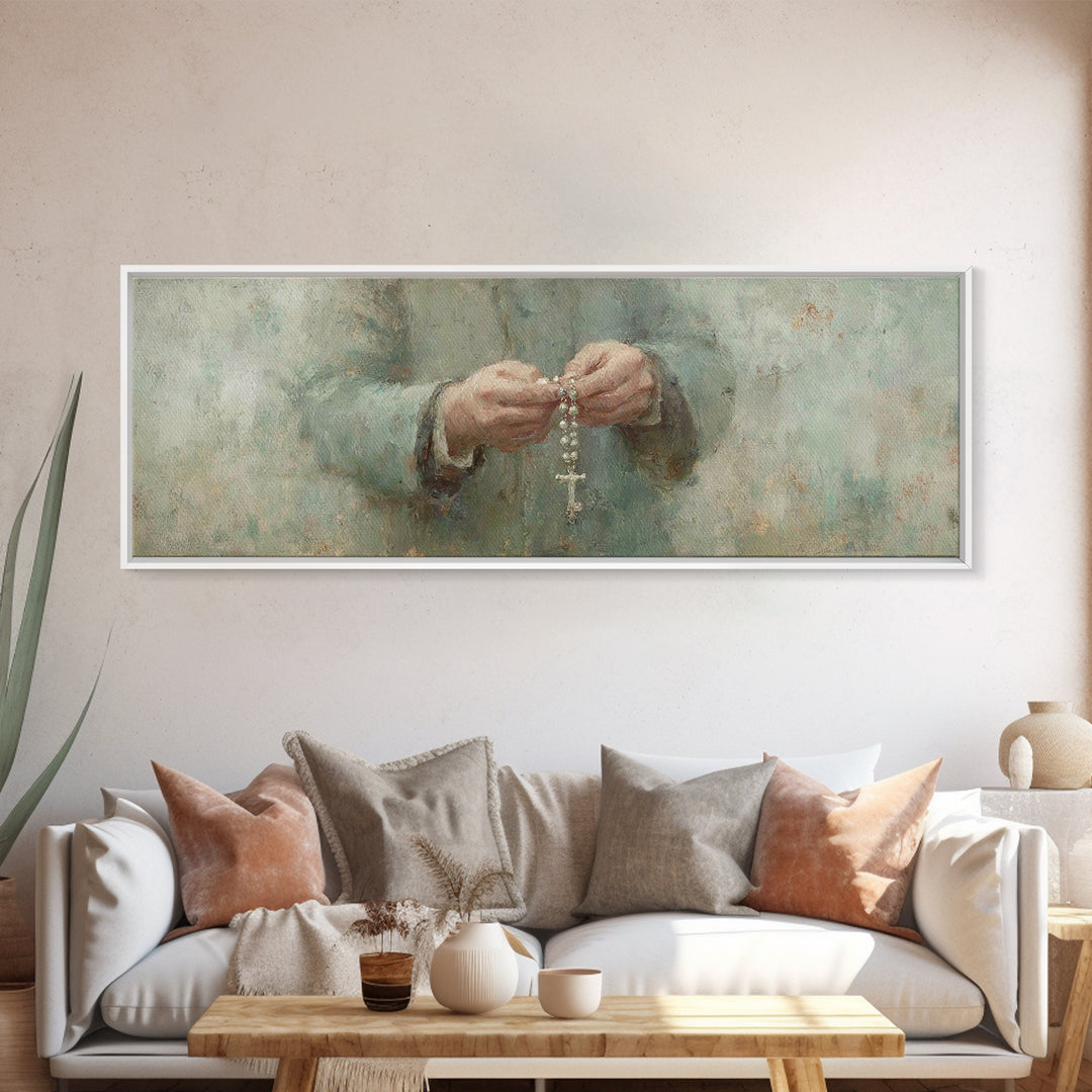 Grace In Stillness – Framed Canvas Print – Christian Wall Art – Christian Art Canvas – Panoramic Painting – Christian Art – Jesus Painting