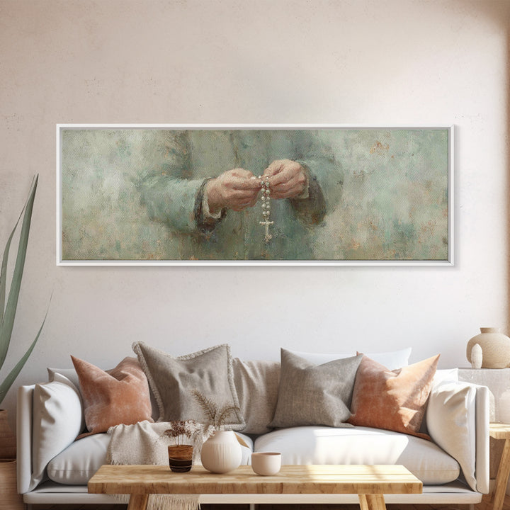 Grace In Stillness – Framed Canvas Print – Christian Wall Art – Christian Art Canvas – Panoramic Painting – Christian Art – Jesus Painting