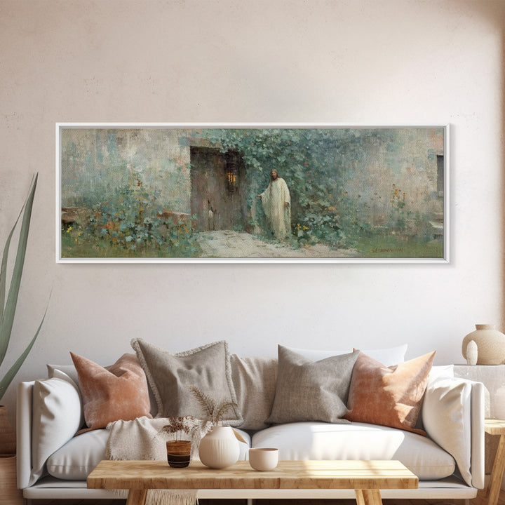 Doorway Of Grace – Framed Canvas Print – Christian Art – Jesus Painting – Panoramic Art – Christian Decor – Christian Gift – Large Christia