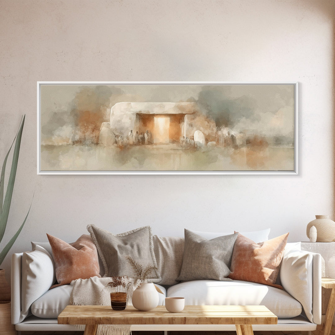 Light Of Renewal | Framed Canvas Print | Panoramic Print | Christian Wall Art | Christian Art Canvas | Christmas Art | Jesus Painting