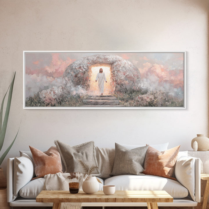 Gate Of Glory | Framed Canvas Print | Panoramic Art | Christian Paintings | Christian Art Canvas | Jesus Art Print | Christmas Wall Art