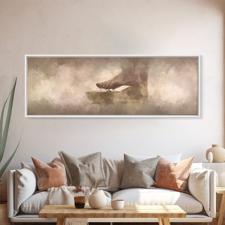 Sacrifice And Bloom, Framed Canvas Print, Christian Wall Art, Christian Art Canvas, Panoramic Wall Art, Christian Painting, Christian Art